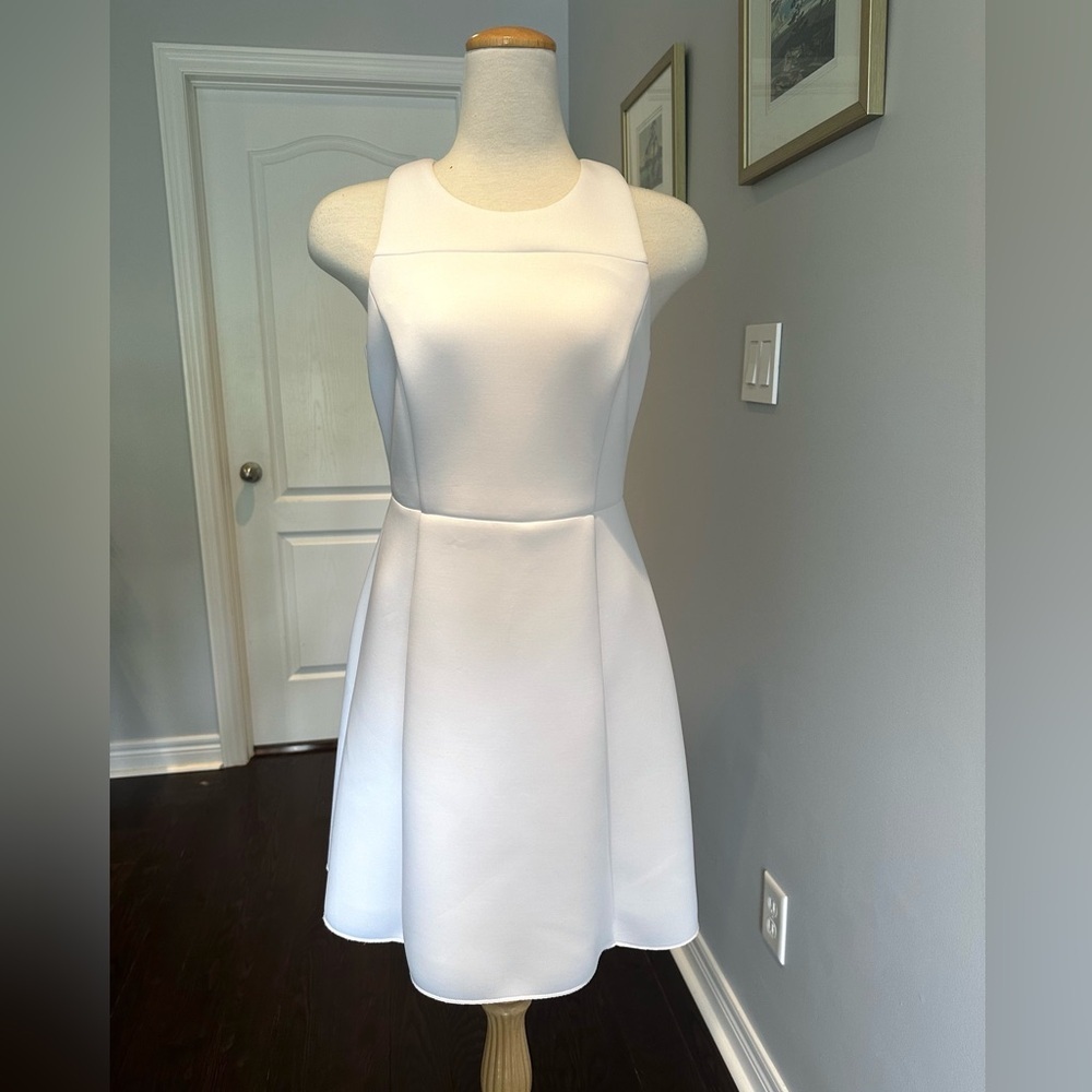 Banana Republic White Halter Scuba A-Line Dress - Size 6 Petite